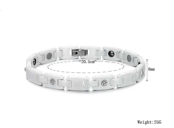 Wholesale White Ceramic Energy Magnetic Stone Buckle Bracelet