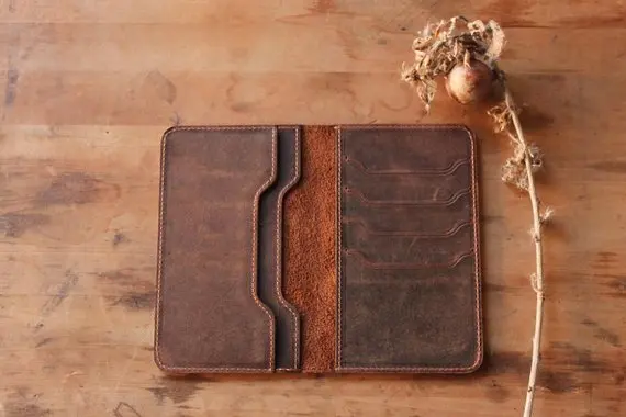 PERSONALIZED Leather  Travel Wallet, Distressed Leather Passport Holder, Passport case