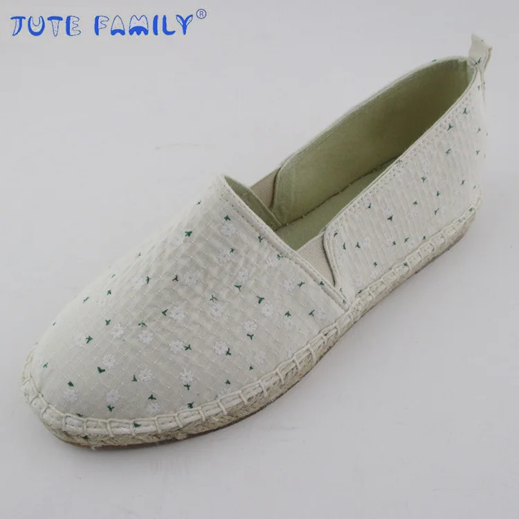 Hot Sale flat Woman  Ladies canvas espadrilles women Comfortable espadrilles jute shoes