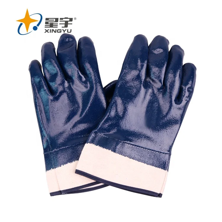 Xingyu Industrial Cotton Nitrile Work Oil Resistant Hand Gloves