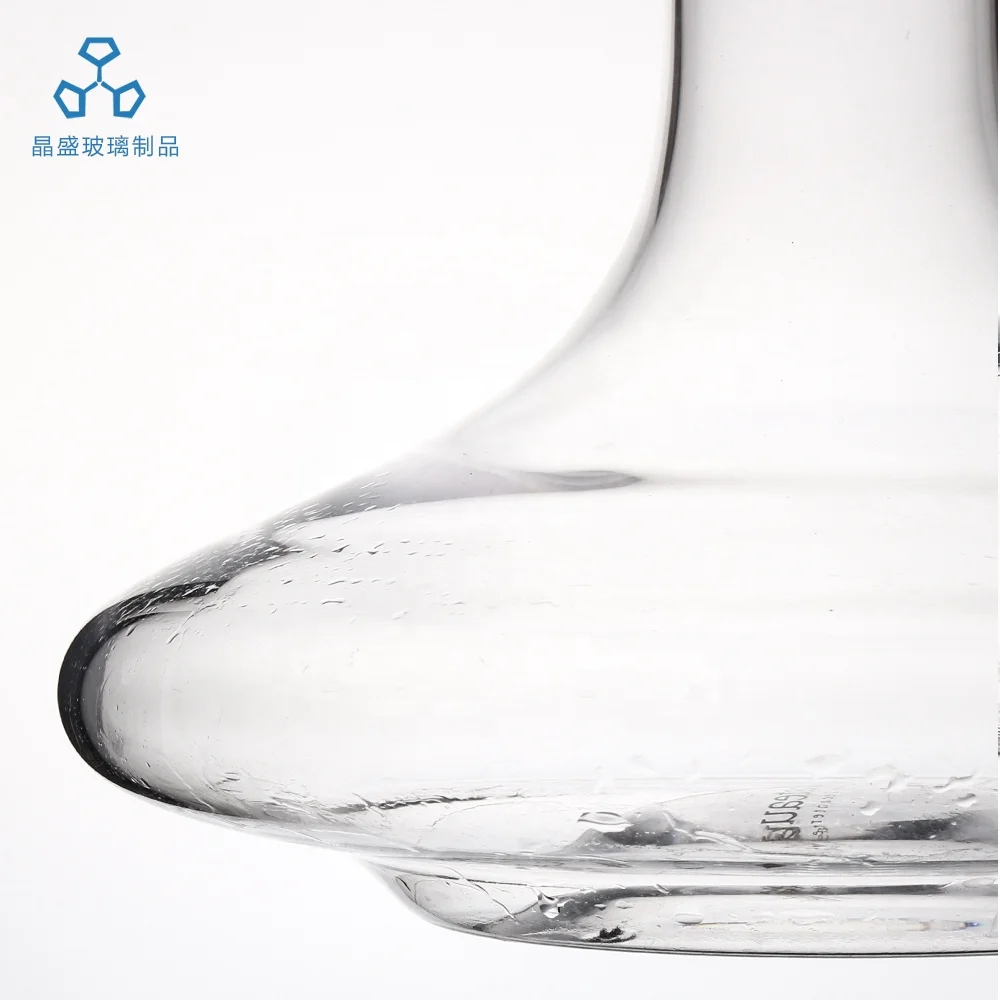 STOCK hotsale handmade Slant Rim 1800ml Crystal Glass Wine carafe Decanter