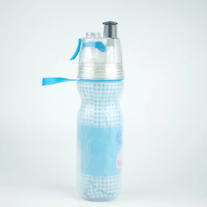 New Pressing Plastic Keep Cold Bicycle Water Bottle With Spray Nozzle