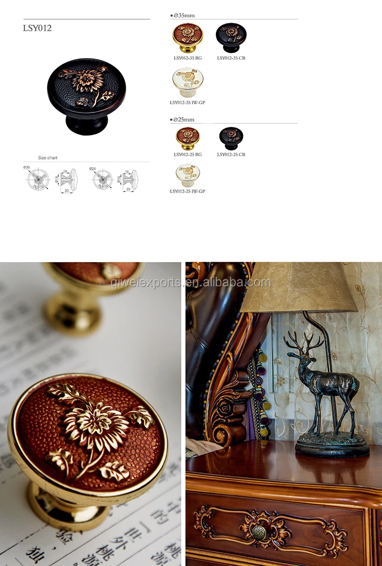 Декоративные латунные дверные ручки и ручки мебели для спальни 36217