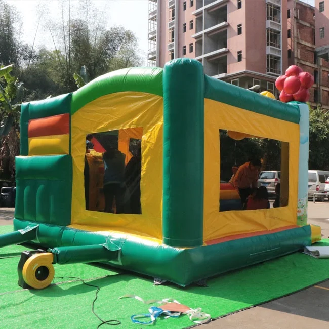 
Commercial cheap indoor jungle bouncy house carton inflatable castle with slide kids bounce house For kids and adult 