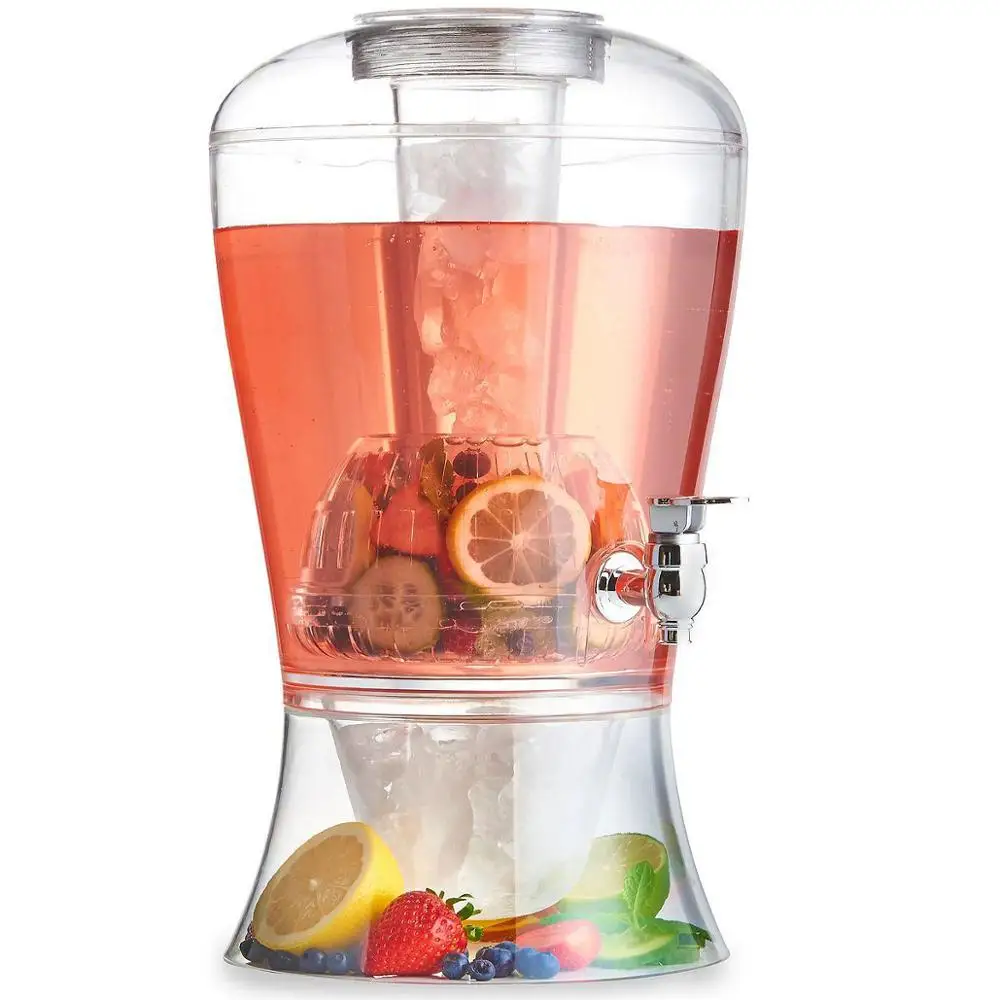 Clear Plastic Party Frozen Beverage Drink Dispenser with Ice Core