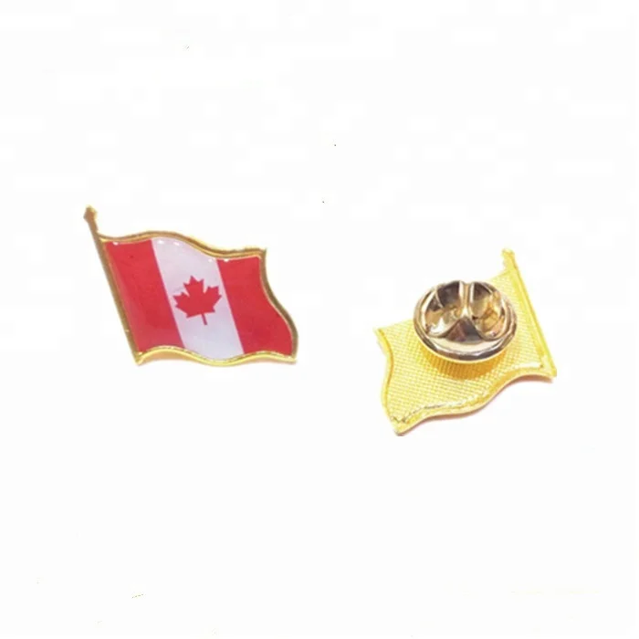 Hot sales Lapel pins of Canada Flag Red and White plastic pin badges