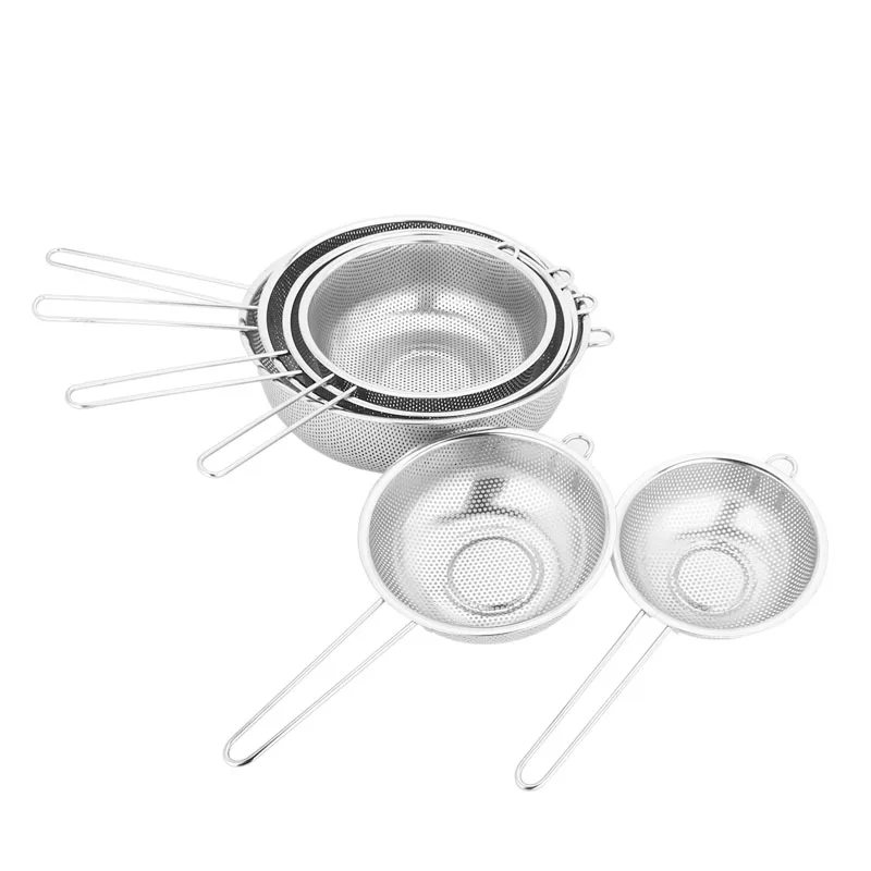 
Stainless Steel Colander Fine Mesh Strainer Colander With Long Handle 