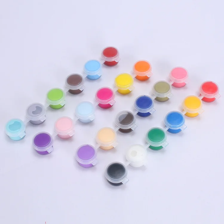 8colors Non-toxic Acrylic Coloru007F Cup Paintu007F 3ml/6ml Acrylic Watercolor Paint with Paint Brush