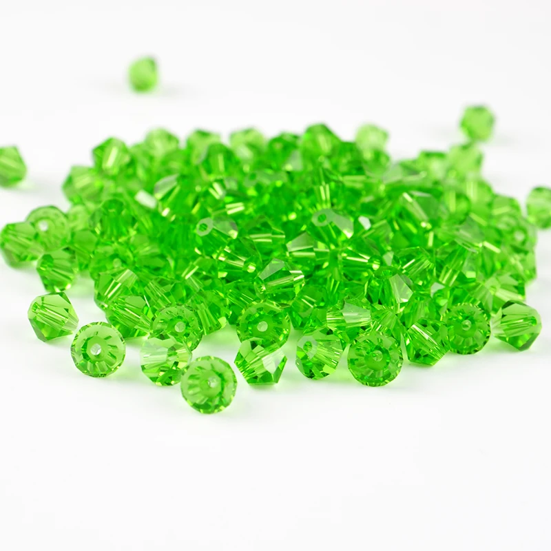 DIY 4mm Loose Beads Faceted Bicone Crystal Glass Beads for Bracelets with Line or Bag Beads for Jewelry Making