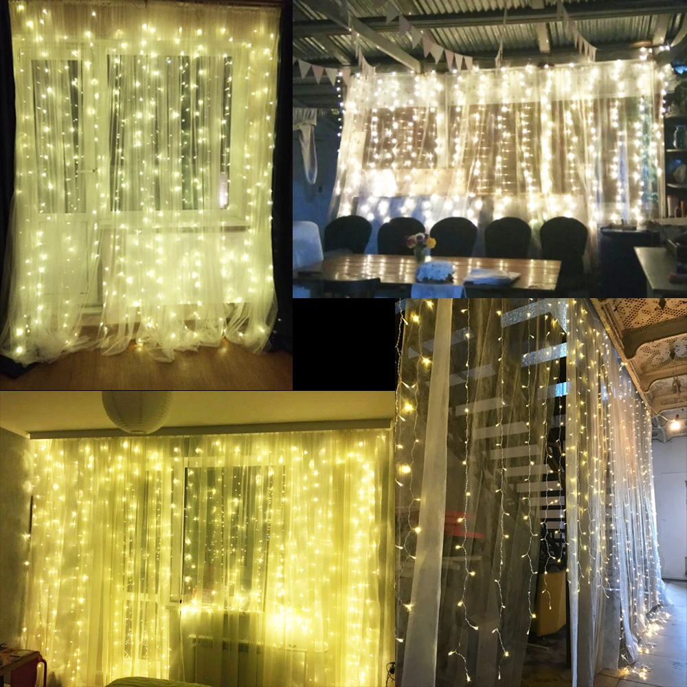 
3x3 6x3m led icicle Waterproof fairy Christmas led curtain light 