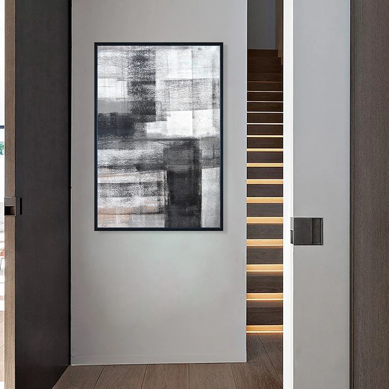 Ручная роспись абстрактным холстом, Настенный декор, искусство, украшение для дома, аксессуары, оптовая продажа с черной рамкой
