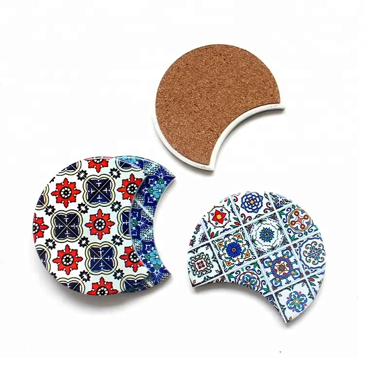 High Quantity Novel Custom Sublimation Drink Ceramic Coaster ,Stylish Drink Spills Ceramic Coasters Coaster With Coating