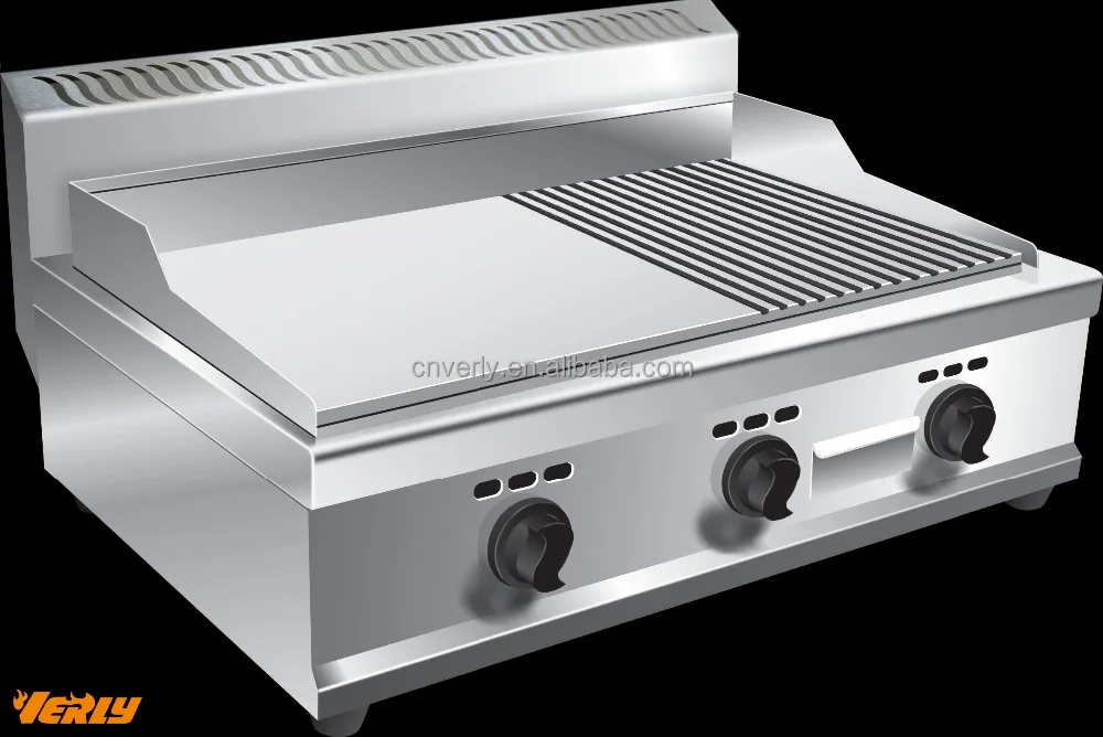 VG-722 Industrial gas griddle , half griddle and half grill