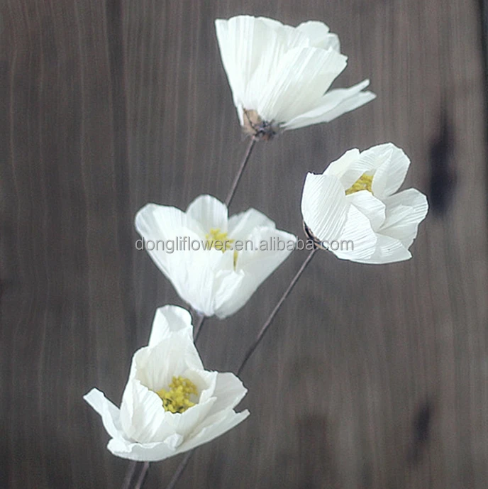 Dried Michelia alba flower artificial hand-made magnolia flower by maize corn peel husk and yarrow