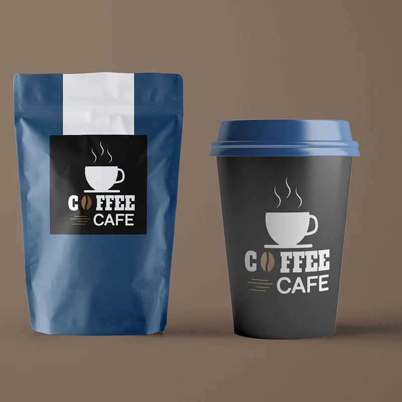 Wholesale Custom Printed Recyclable Doy Pack Coffee Packaging Bag Square Bottom Zipper Bags With Valve