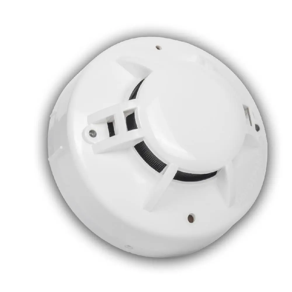 12V 24V DC 2-Wire Smoke Detector, Wired  Plastic Cover Optic-Electronic Fire Alarm Smoke Detector With Relay