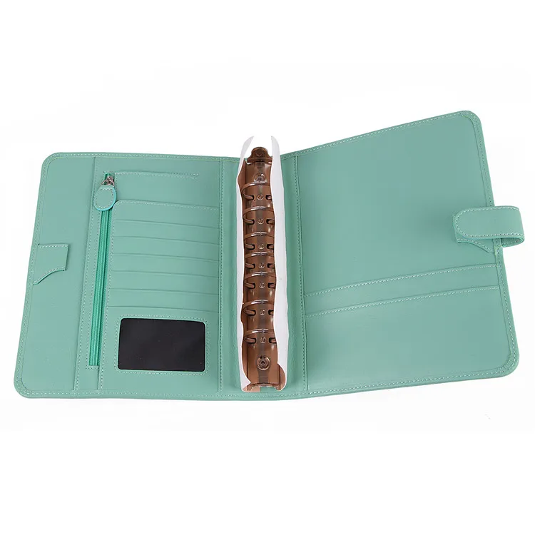 Customized Leather Hard Cover A5 B5 Notebooks Cover  Personal Size Genuine Leather Organizer Agenda 7 rings notebook