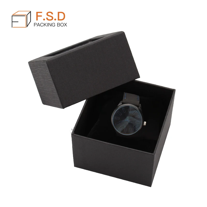 FSD custom single paper transparent  pvc window watch packaging box  wrist watch gift  box