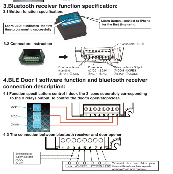 Blue tooth Receiver for Gate Opener & Garage Door Opener Smart Iphone APP Control