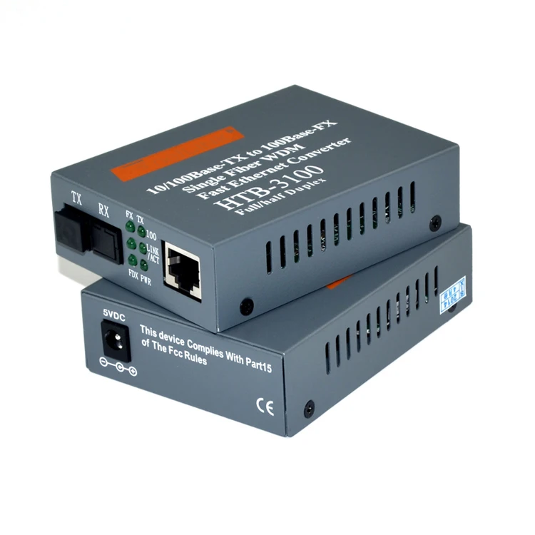 10/100M 1310/1550nm Single Mode Single Fiber WDM Bidirectional 25km Fiber Optic Media Converter Price