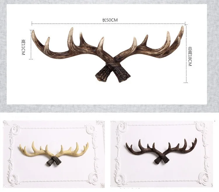 HOT PROMOTIONAL SMALL LONG SIZE WALL MOUNTED HOUSE DECORATIVE RESIN LED LIGHT TREE BRANCH DEER HORN DESIGN HOOK HOLIDAY GIFT