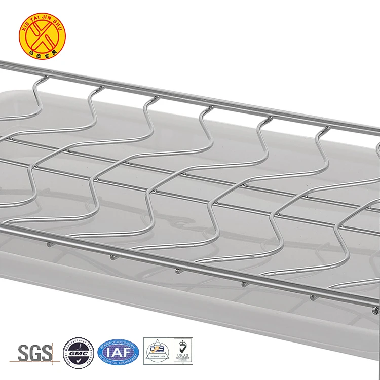 Morden multipurpose kitchen standing 2 layers dish drainer rack stainless steel