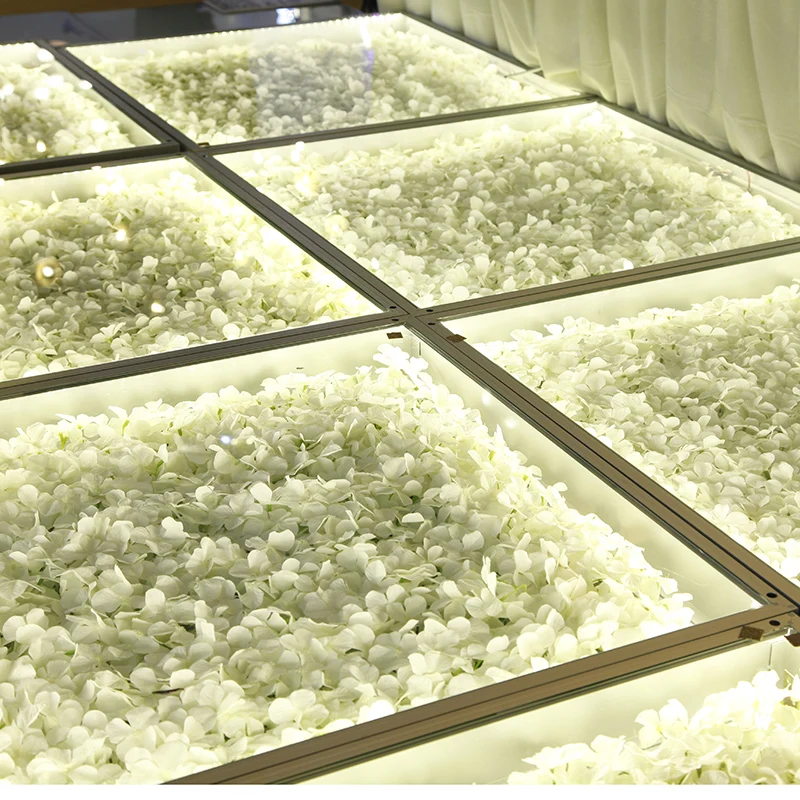 Светодиодное освещение, искусственный цветок, танцевальная сцена для свадебного украшения