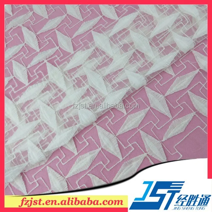 Sequin rhombic design Silk mesh Embroidery voile organza Fabric wholesale
