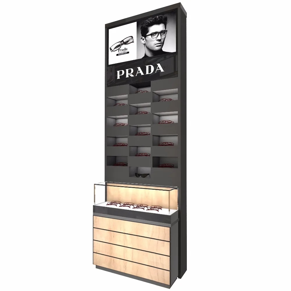 Professional Commercial Wall Mounted Lockable Showcase Retail Modern Glass Ideas Optical Shop Names Display Cabinets