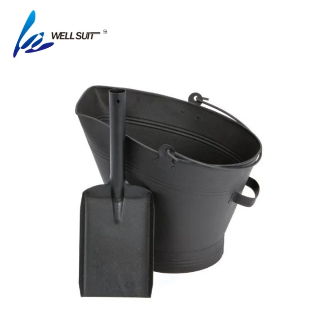 
Fireplace metal Ash/Coal bucket with shovel 