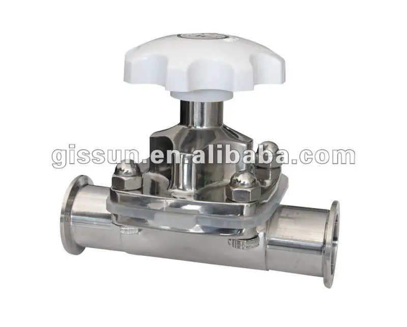 Санитарный прямой мембранный клапан из нержавеющей стали