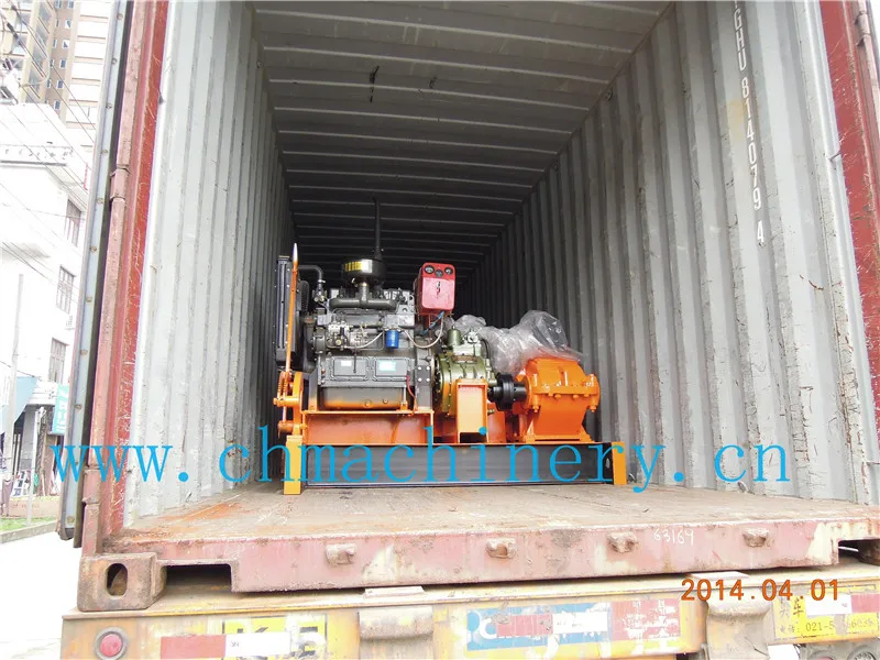 Oil diesel motor power up and down hoist winch