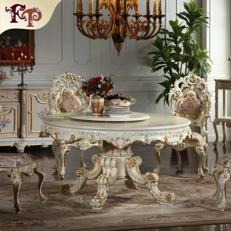 2018 new design solid wood table europe luxury dining table