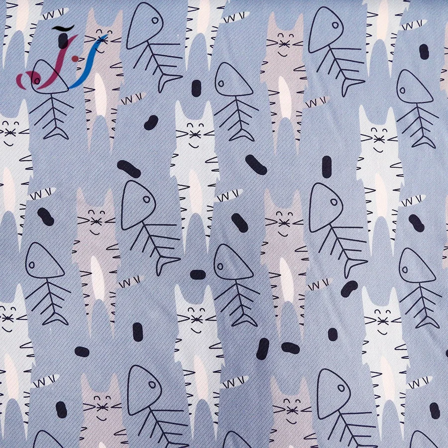 Digital printed rayon cartoon design twill woven fabric for kids