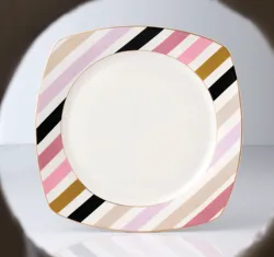 Горячая распродажа! Золотистого цвета, с ободком, красочные простой new bone, Китай (материк) Красочные Дешевые обеденные тарелки для супа квадратная пластина