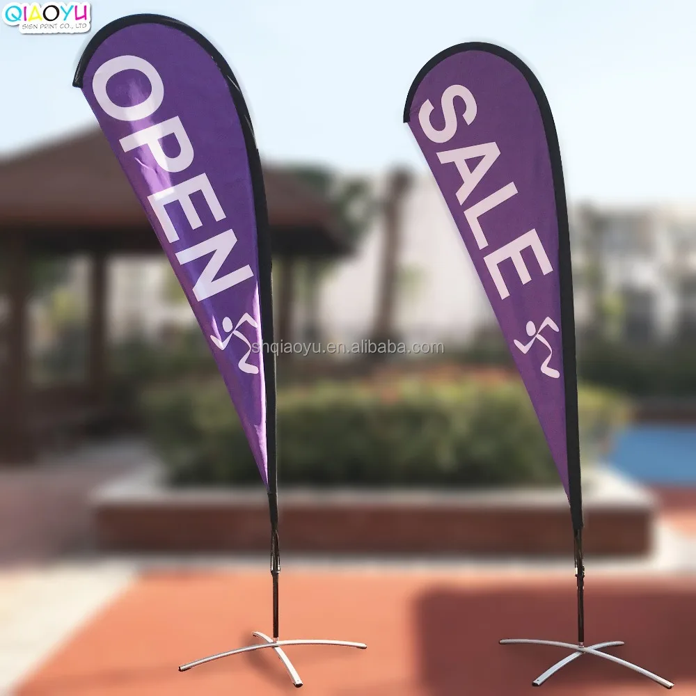 Waterproof Double Sides Custom Print Flying Teardrop Flag Banner For Coffee Shop