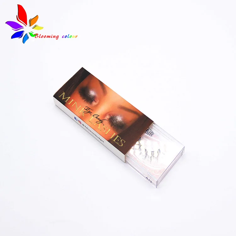 Custom logo half cover eyelash box paper sleeve packaging