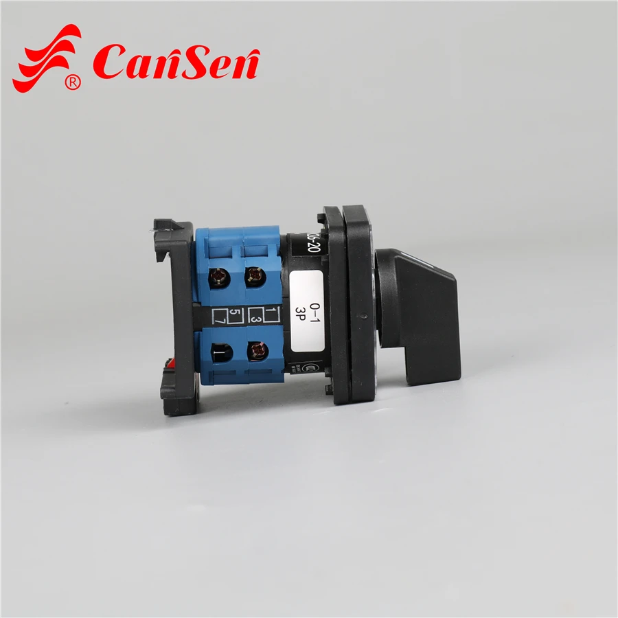 Cansen LW26-20 20A 0-1 3P Electric switch DIN rail mount base mount changeover switch
