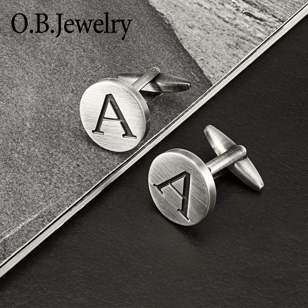 OB Jewelry-Free Shipping Cufflink Manufacturer Make Wholesale Alphabet Jewelry Wholesale Cufflinks For Men Shirt