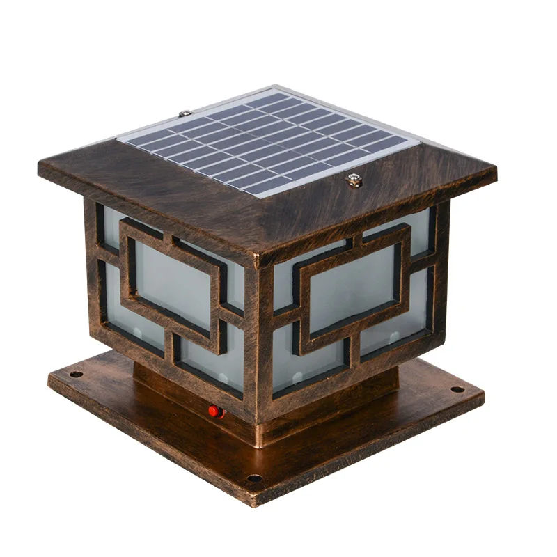 3w hot sale outdoor square main gate solar led pillar light