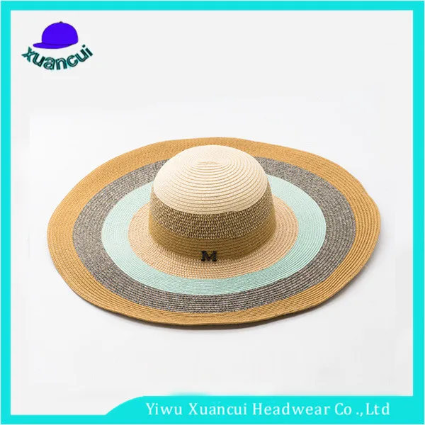 Wholesale printing wide brim sombrero mexican straw beach hat high quality luffy straw hat custom