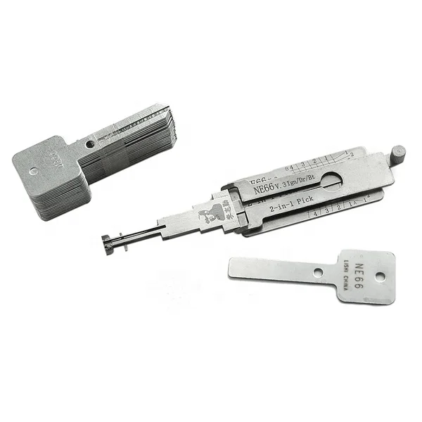 Lishi NE66 2 in 1 Car Door Lock Pick Decoder for Vo lvo Unlock Tool