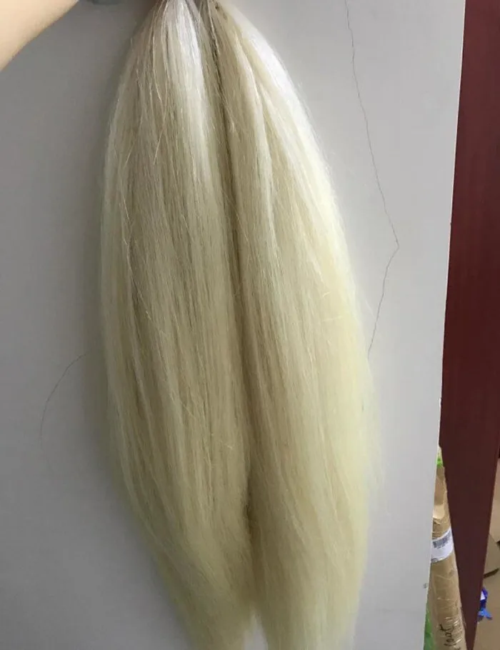 
Best Price Natural White False Horse Tail Hair For Sale 