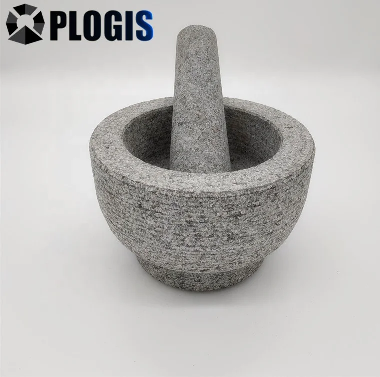 Stone Mortar and Pestle Set - Natural Granite Stone Grinder Bowl for Herbs, Spices, Garlic, Kitchen