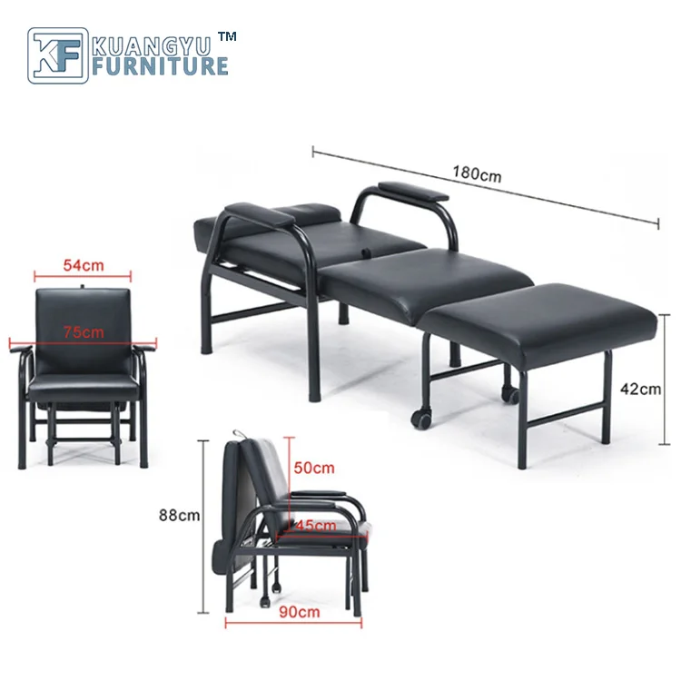 Modern leather medium density foam sponge folding chair for hospital