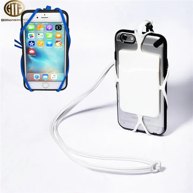 2020 Promotional customized logo silicone rubber lanyard cell phone case holder