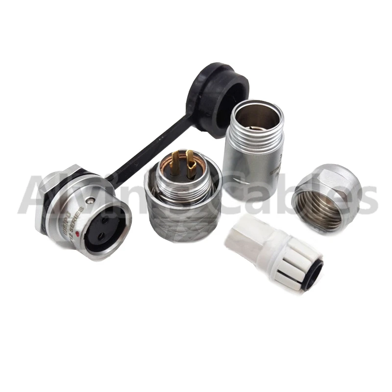 WEIPU SF12 series of metal waterproof connector 2 pin male plugs and female socket IP67 waterproof connector