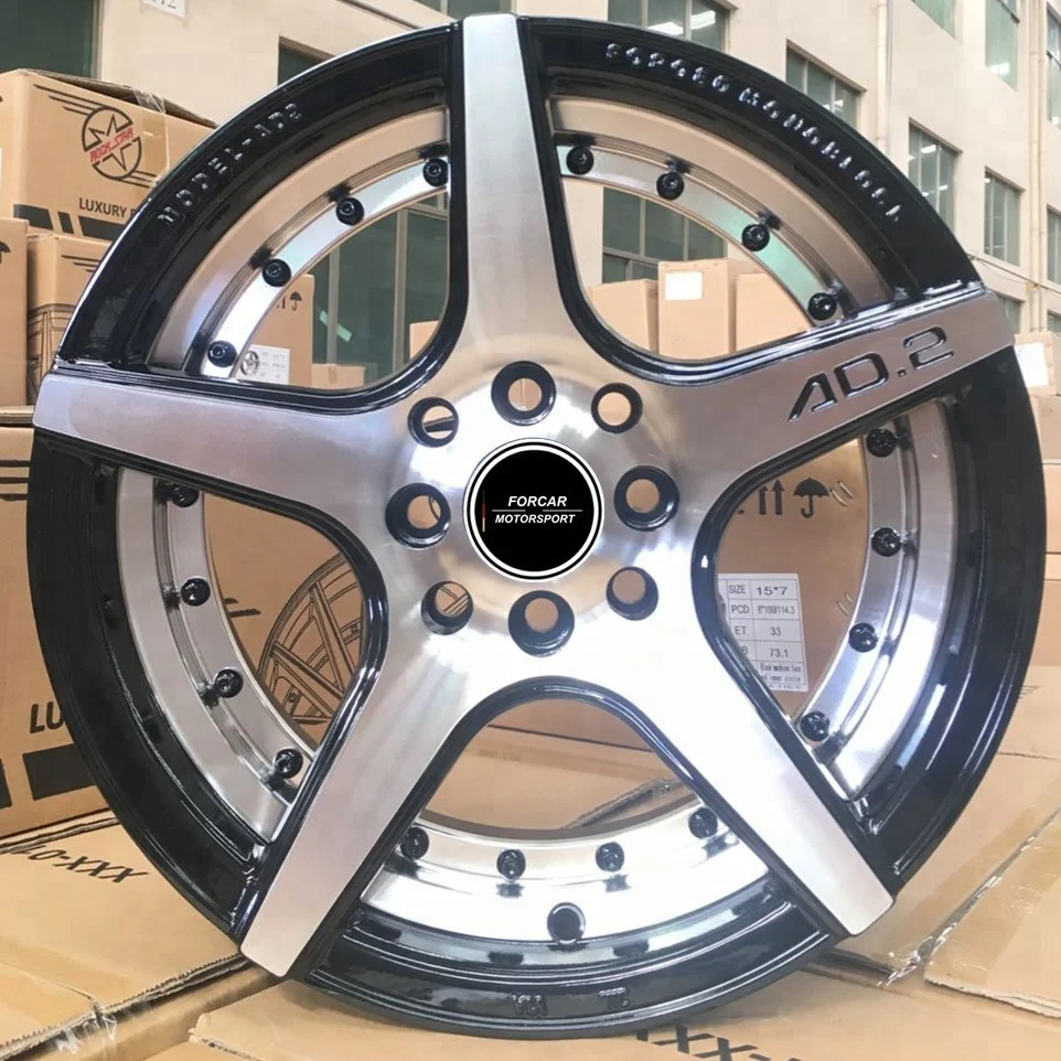 Five Spokes 15*7j Black Concave Alloy Wheel Rims, Car Alloy Wheel
