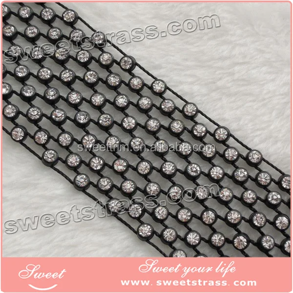 Plastic crystal rhinestone banding ribbon wholesale 500+ designs