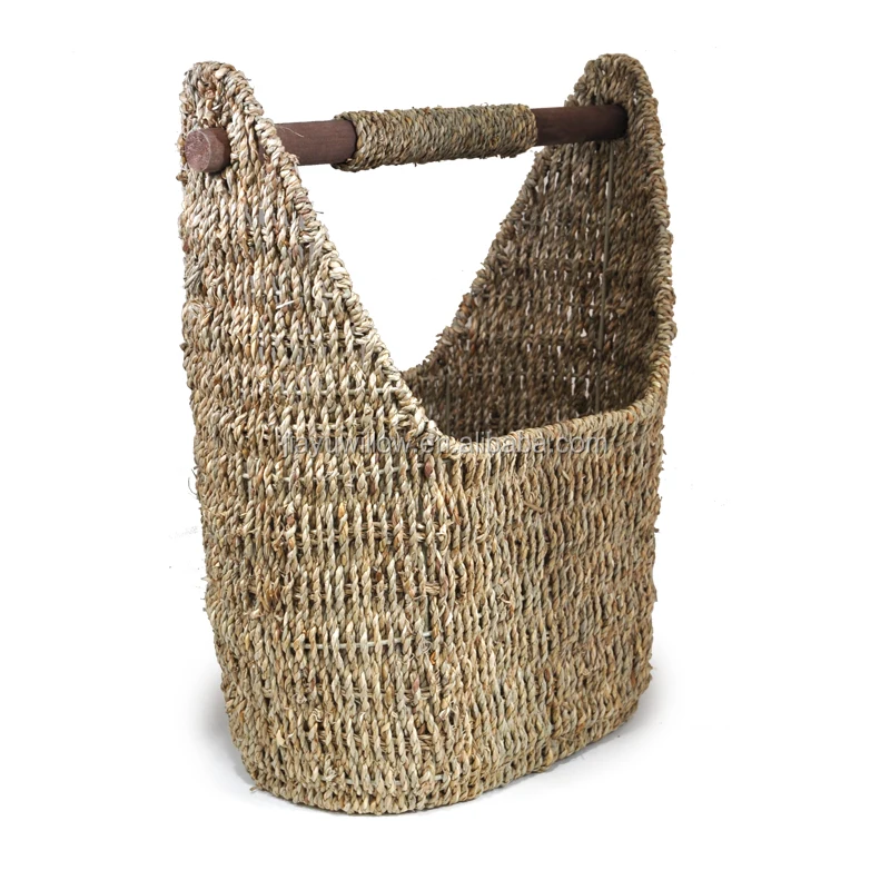 
Wholesale Large Sea Grass Basket with wood Handle 